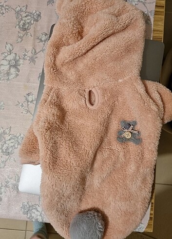 L beden kedi/ köpek sweatshirt kapüşon ve süs detaylı