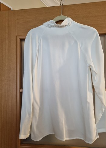 Mudo Collection Xs Kadın Beyaz V Yakalı Uzun Kollu Bluz - Görsel 4