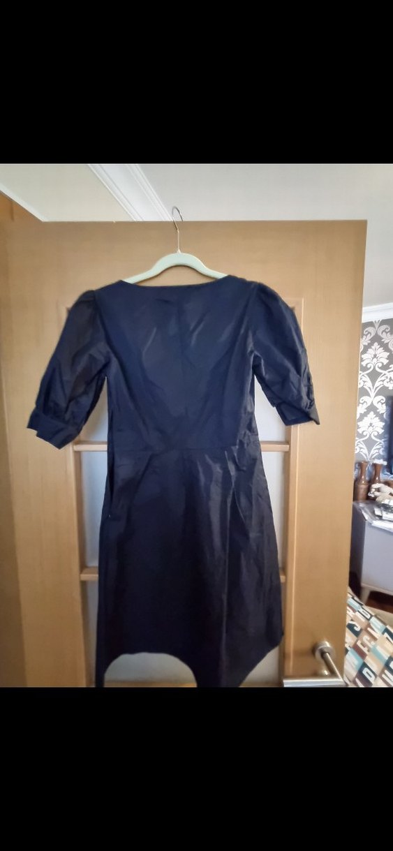 Adil Işık Kare Yaka Drapeli Siyah Midi Elbise - Görsel 3