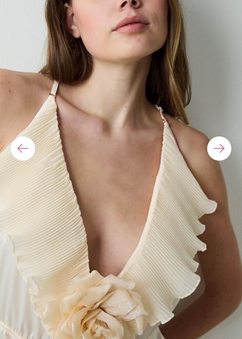 Penti Saten Volan Rose Teddy Krem Bodysuit - Görsel 3