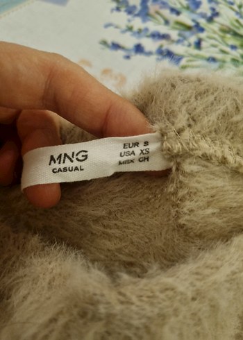 Kadın Bej Yünlü Bohem Uzun Kollu Kazak - Görsel 2