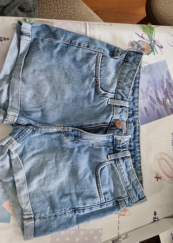Kadın Mavi Mini Kot Şort 34 beden
