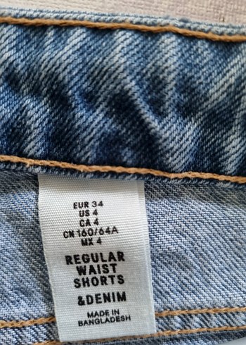 H&M Kadın Mavi Mini Kot Şort 34 beden