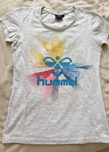 Gri Kısa Kollu Hummel Baskılı Tişört