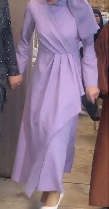 36 Beden mor Renk Al tatari lila elbise
