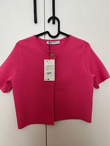 Zara düz triko crop hırka