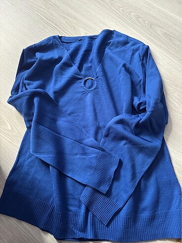 48 Beden mavi Renk V yaka triko mavi kazak 4XL