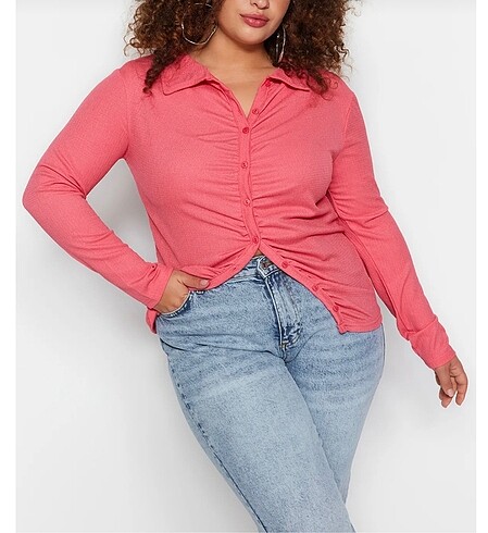 Pembe bluz 4xl