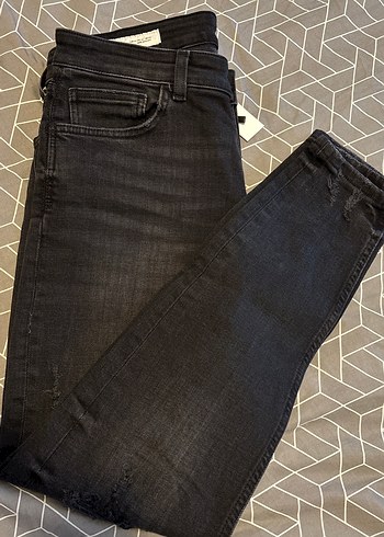 Zara Erkek Gri Kot Pantolon Regular Fit - Görsel 10