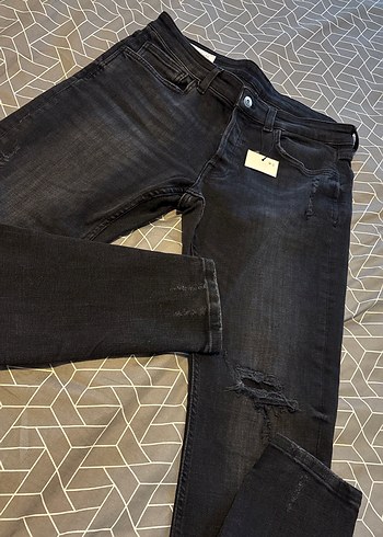 Zara Erkek Gri Kot Pantolon Regular Fit - Görsel 5