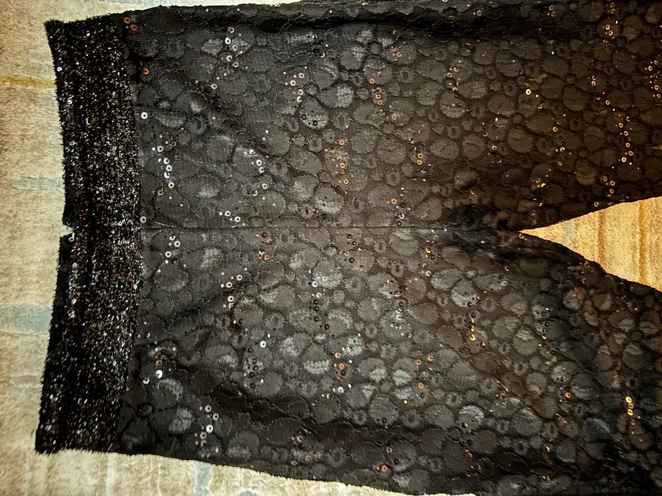 Dantel Detaylı Siyah Midi Kumaş Pantolon - Görsel 2