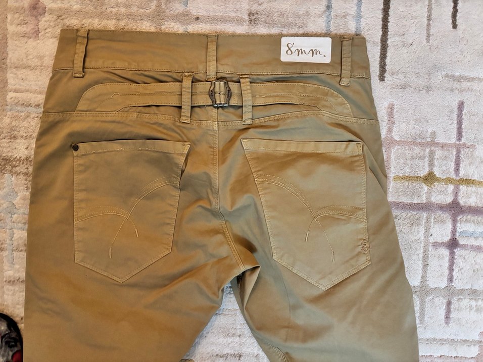 Bej Keten Kemerli Erkek Pantolon - Görsel 5