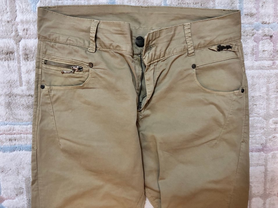 Bej Keten Kemerli Erkek Pantolon - Görsel 2