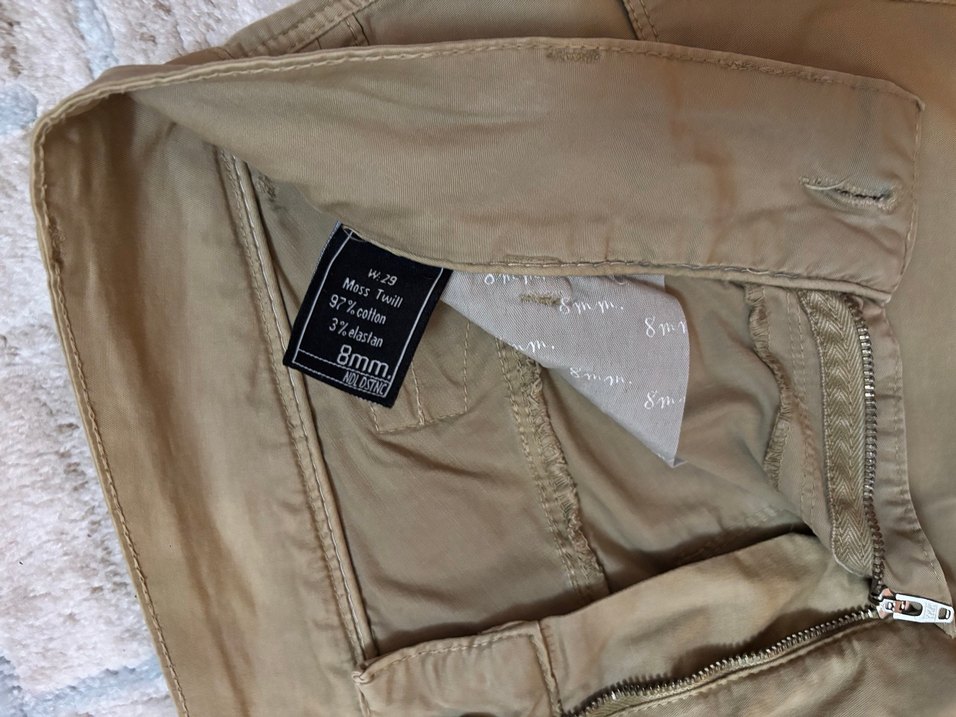 Bej Keten Kemerli Erkek Pantolon - Görsel 3