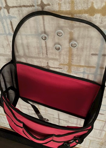 Bordo Şeffaf Taşıma Çantası - Görsel 3