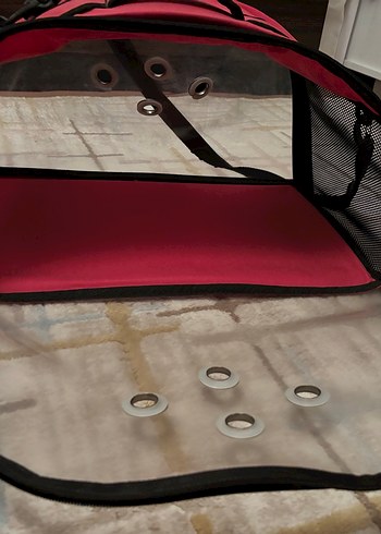 Bordo Şeffaf Taşıma Çantası - Görsel 2