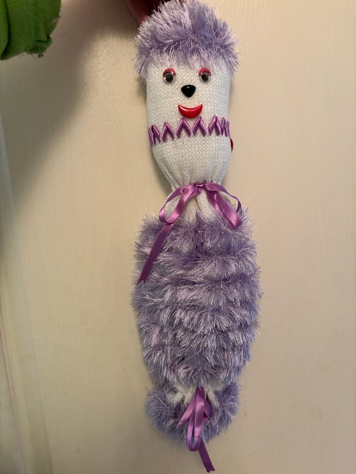 Mor Peluş Oyuncak poşetlik - Görsel 2