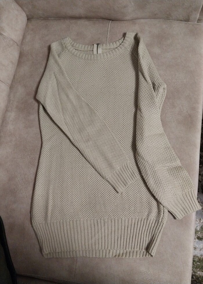 Açık kahverengi uzun kazak  - Görsel 2