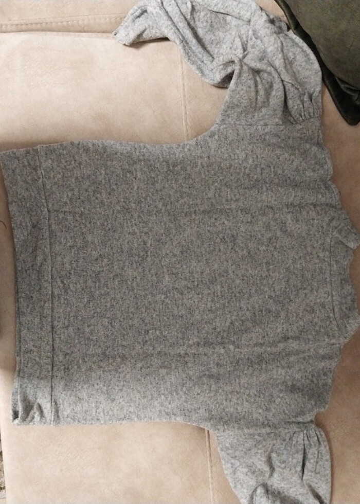 İnci detaylı gri kazak  - Görsel 3