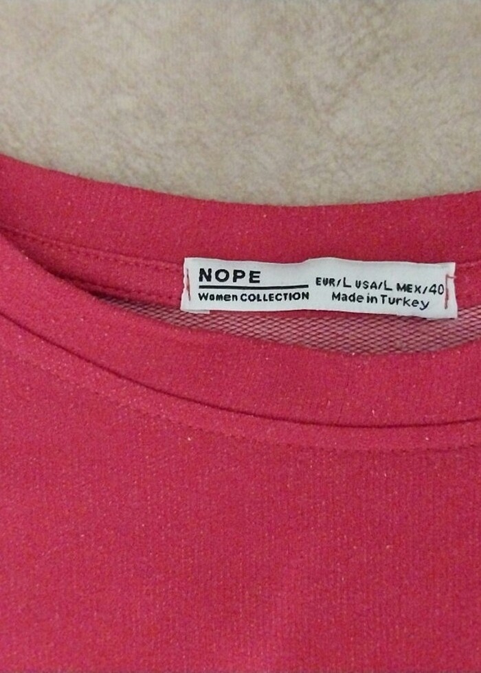 İnci detaylı kırmızı sweat  - Görsel 2