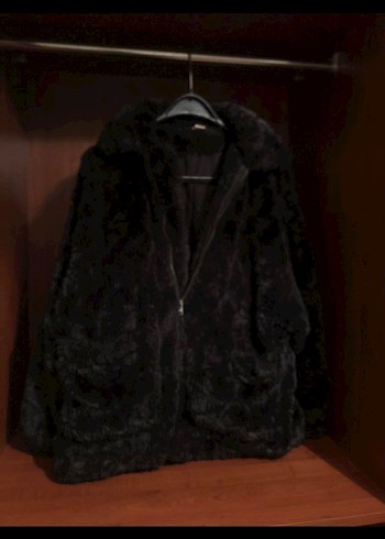 Kadın Siyah Kürk Detaylı mont - Görsel 4