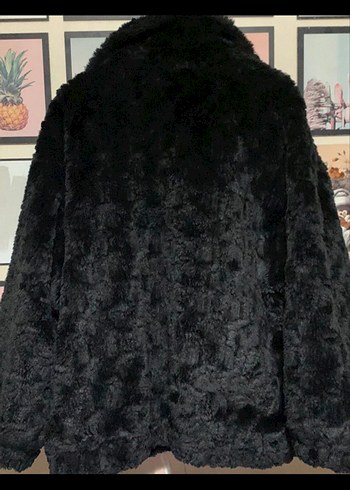 Kadın Siyah Kürk Detaylı mont - Görsel 2