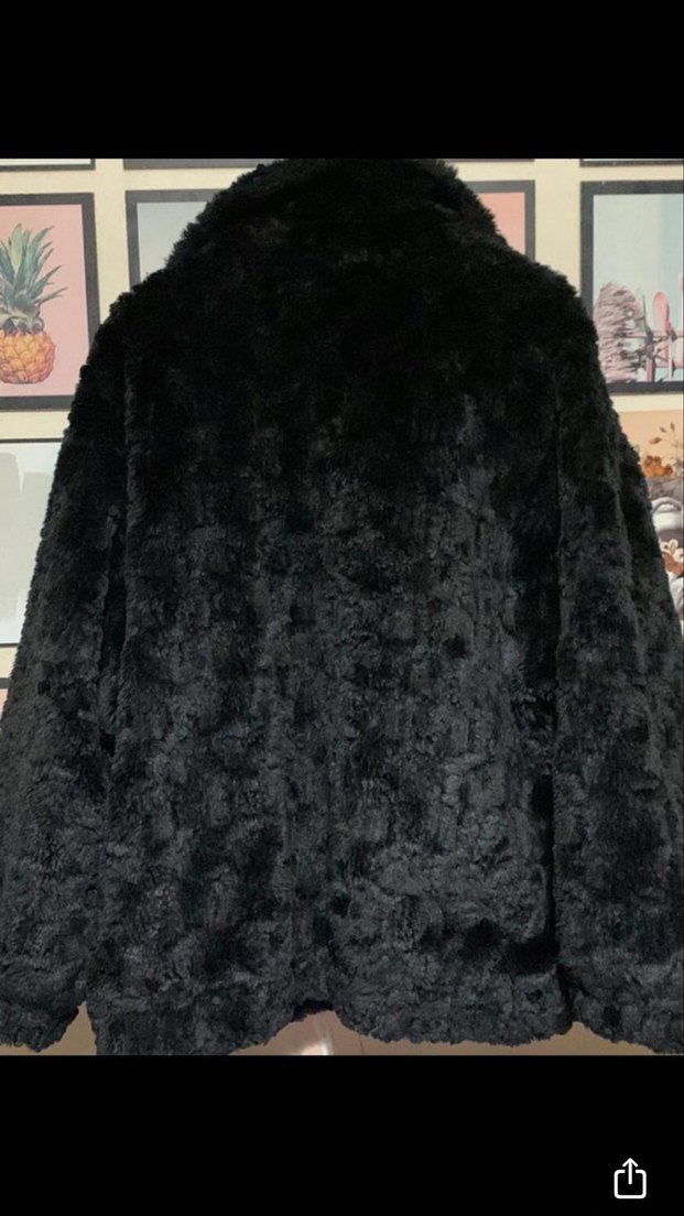 Kadın Siyah Kürk Detaylı mont - Görsel 2