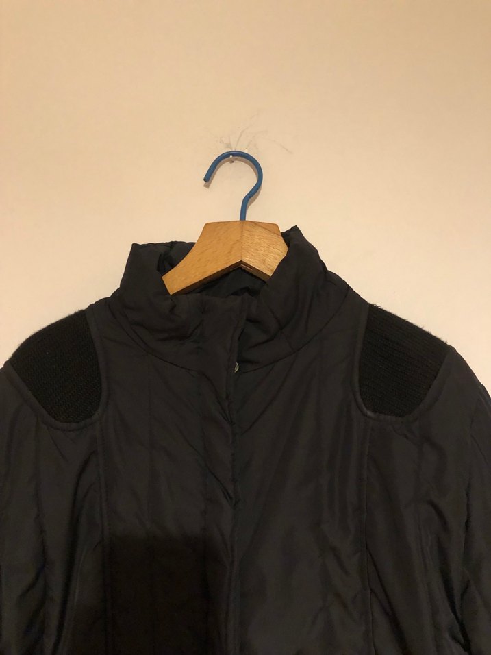 Siyah Fermuarlı Yüksek Yakalı erkek Ceket - Görsel 3