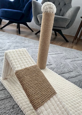 Beyaz Gri Kedi Tırmalama Tahtası - Görsel 9