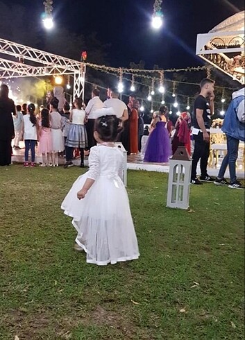 18-24 Ay Beden beyaz Renk Çocuk gelinlik
