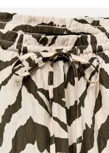 xs Beden Zara Kadın Zebra Desenli Pantolon