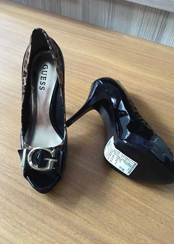 37 Beden Guess Leopar Desenli Kahverengi Rugan Stiletto