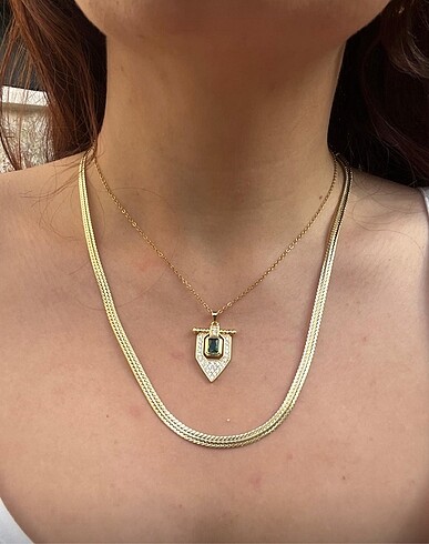 14 k kaplama hasır işçilikli kolye