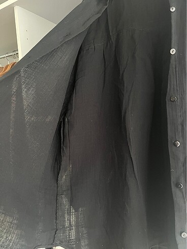 xl Beden siyah Renk Keten oversize gömlek