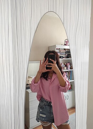 Trendyol & Milla pembe oversize gömlek