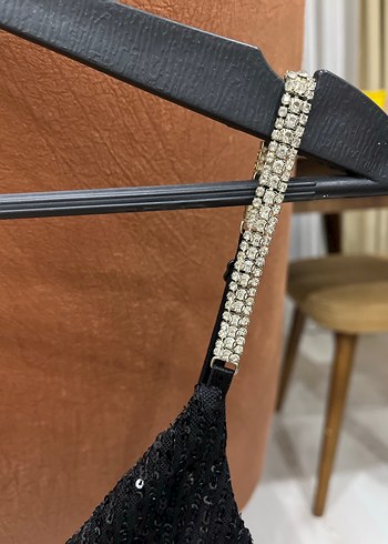 Pul İşlemeli Siyah Mini Büstiyer - Görsel 5