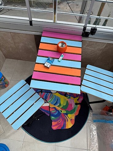 Diğer Balkon bahçe masa ve taburesi (2'lidir)