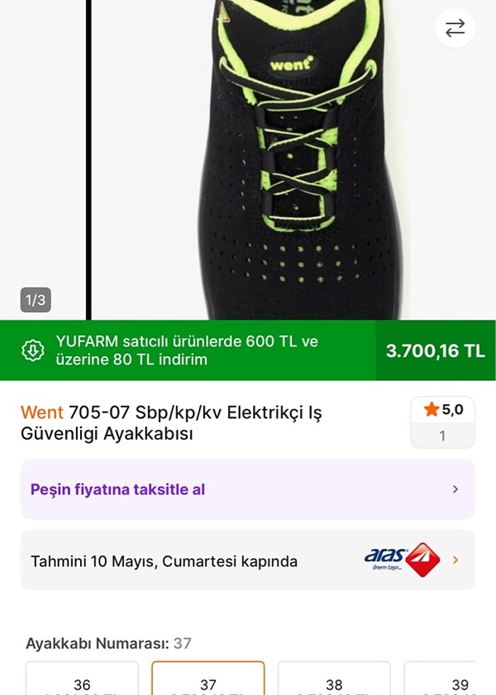 Erkek iş güvenliği ayakkabısı - Görsel 4