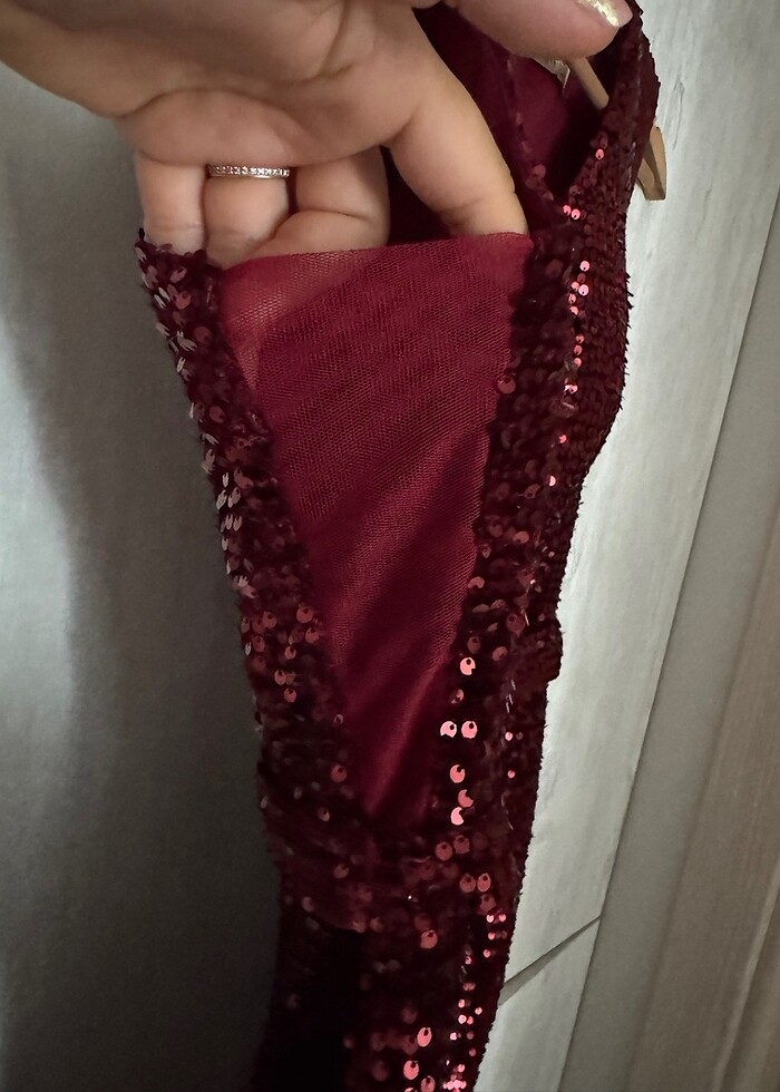 Payetli balık abiye elbise - Görsel 3