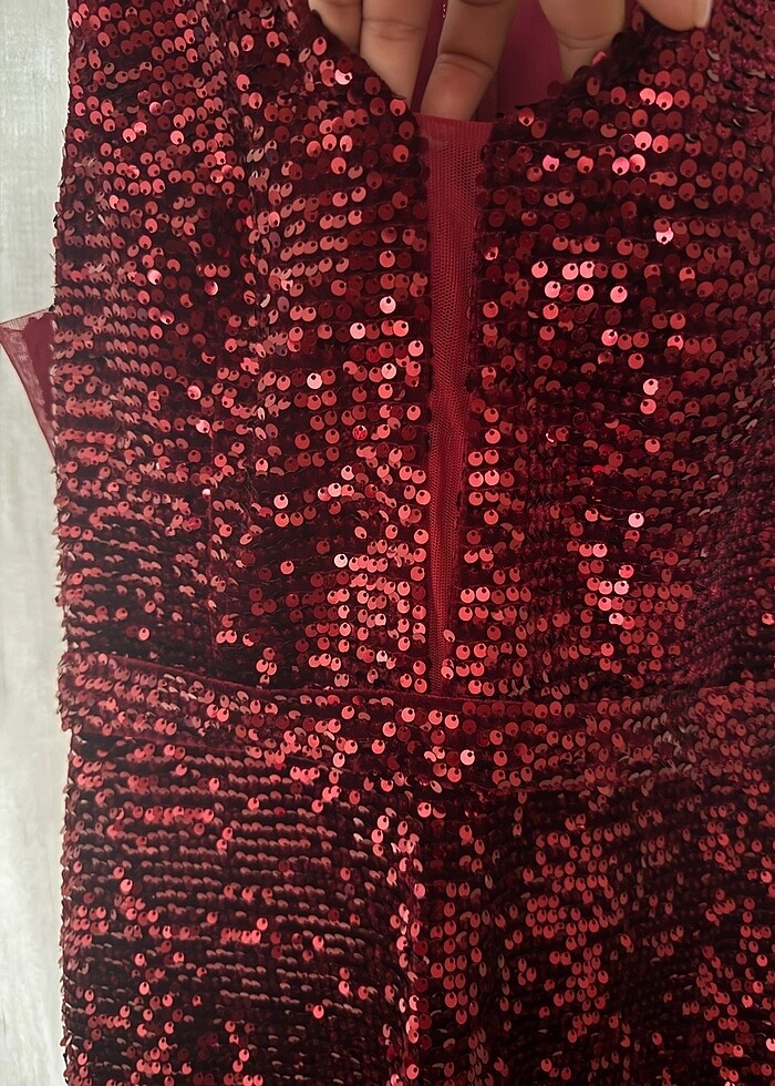 Payetli balık abiye elbise - Görsel 5