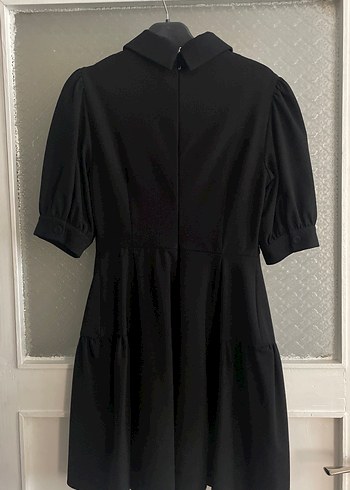 m Beden Düğmeli Siyah Midi Goth Elbise