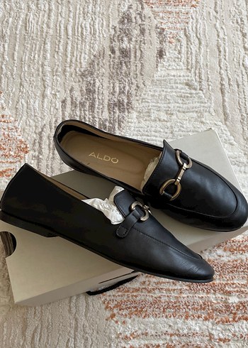 Aldo Kadın Siyah Deri Tokalı Loafer Ayakkabı