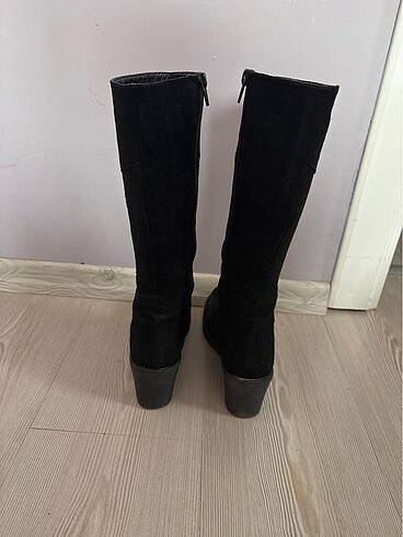 Siyah süet çizme - Görsel 3