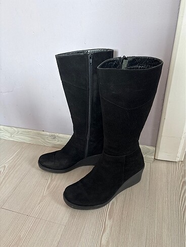 Siyah süet çizme - Görsel 2