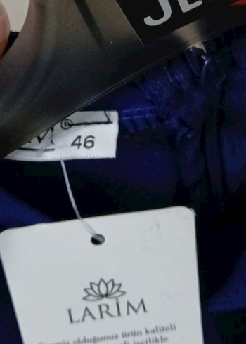 Uzun Kollu Mavi İşlemeli Abiye Elbise - Görsel 3