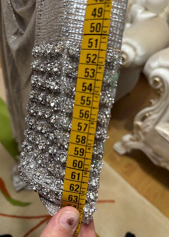 Uzun Kollu Drapeli Abiye Elbise - Görsel 8