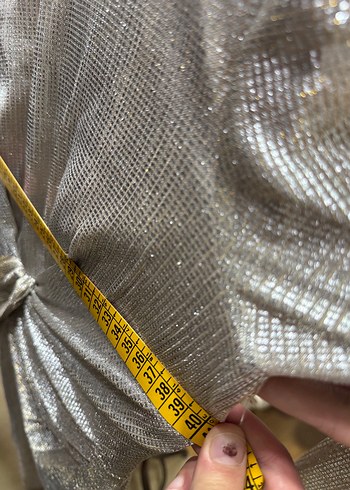 Uzun Kollu Drapeli Abiye Elbise - Görsel 10