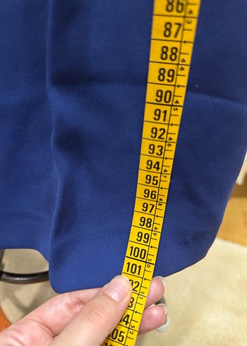 Mavi V Yakalı Uzun Kollu Abiye elbise - Görsel 11