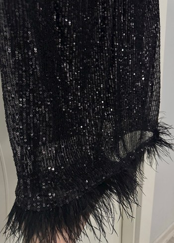 Uzun Siyah Drapeli Gotik Abiye Elbise - Görsel 3