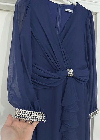 Kadın Lacivert Uzun Abiye Elbise - Görsel 2